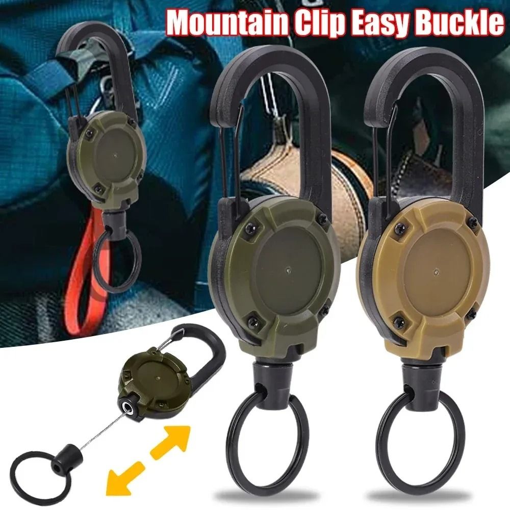 Professional Retractable HeavyDuty Pull Reel Carabiner IndustrialGrade Outdoor Keychain Tool 4