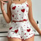 2Piece Womens Love Print Sleepwear Set IndustrialGrade Comfort Breathability 0