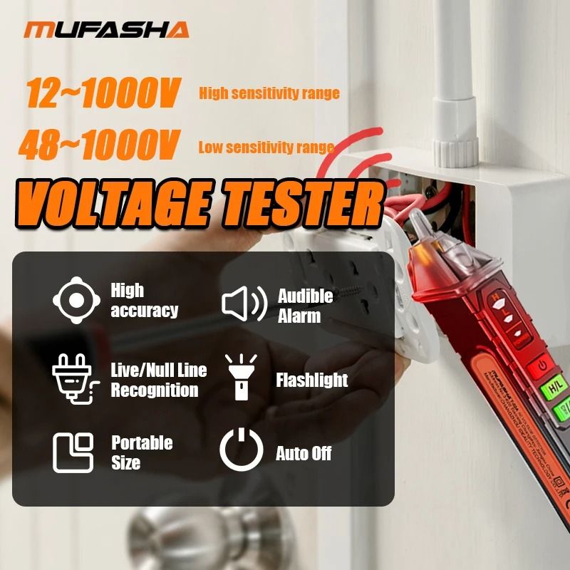 MUFASHA NonContact Voltage Detector Industrial Grade Electrical Tester 1