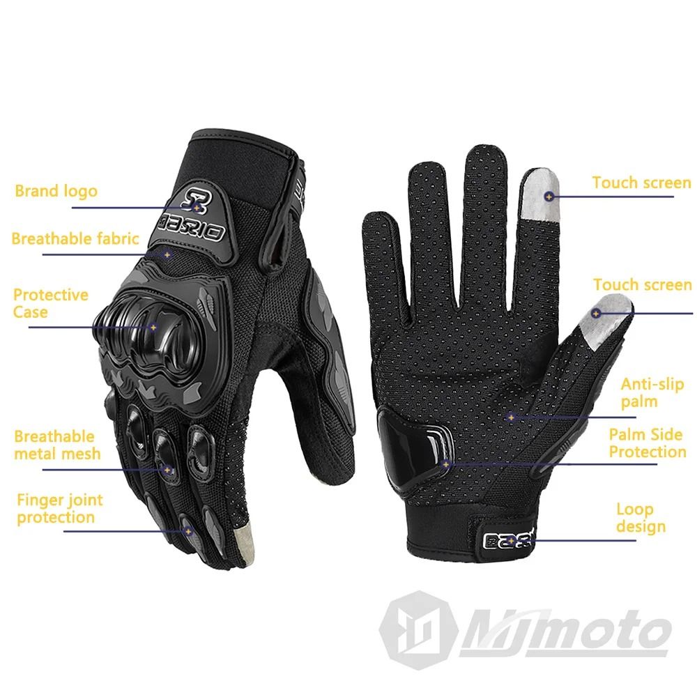 Summer Breathable Full Finger Motorcycle Gloves Nonslip Racing Motocross Biker Gloves 4