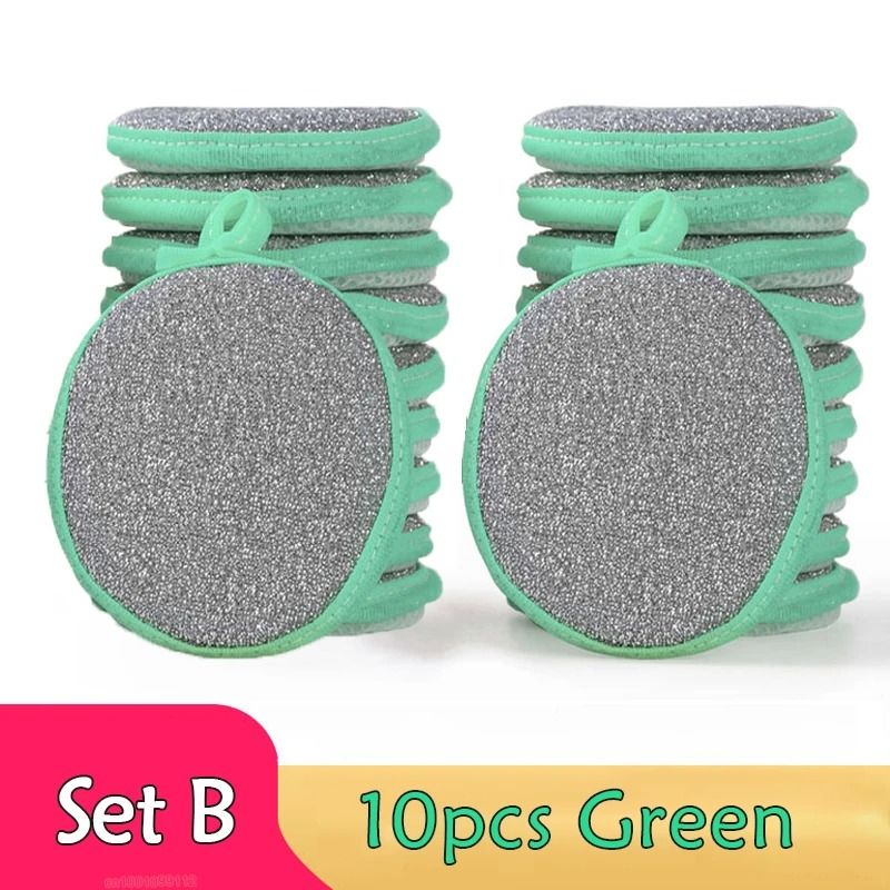 Double Sided Dishwashing Sponge And Kitchen Scrubbing Brush Set 13