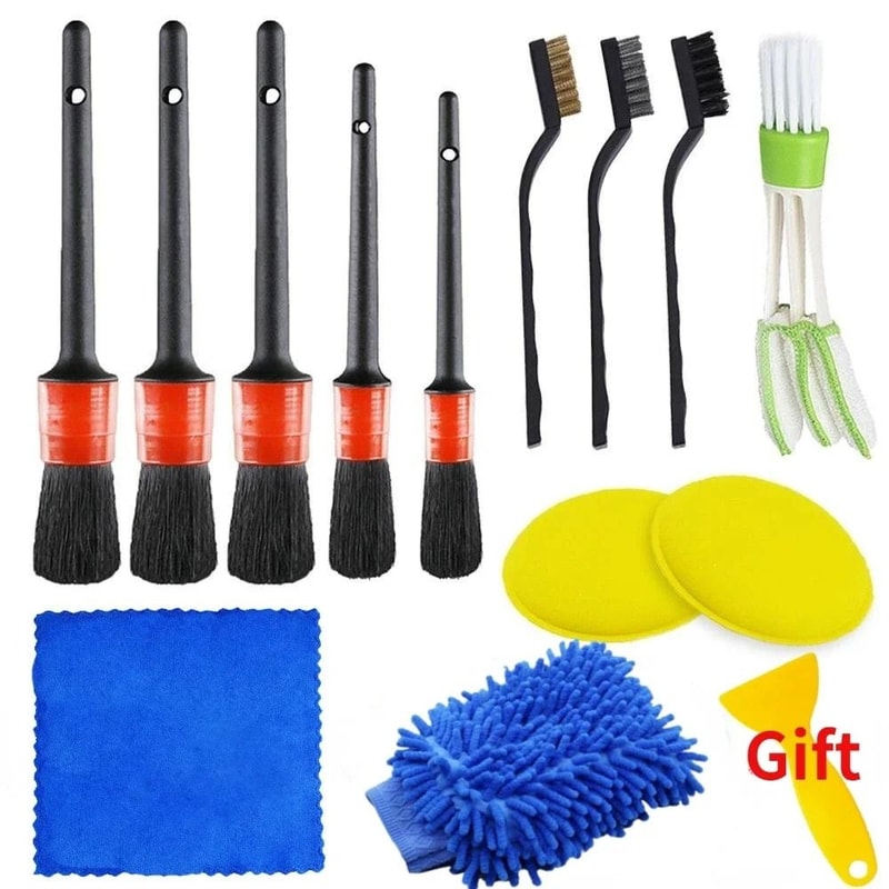 Car Detailing Brushes And Electric Drill Brush Kit For Automotive Cleaning 6