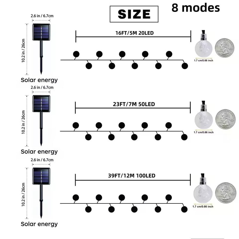 HighPerformance IP65 Crystal Globe Solar String Lights For Professional Outdoor Decor 5