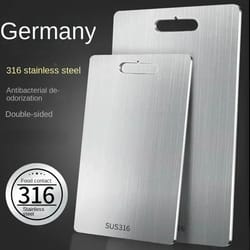 double-sided 316 stainless steel and wood fiber professional chopping board