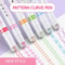 Kawaii Flower Line Shape Roller Curve Highlighter Pen Set 0