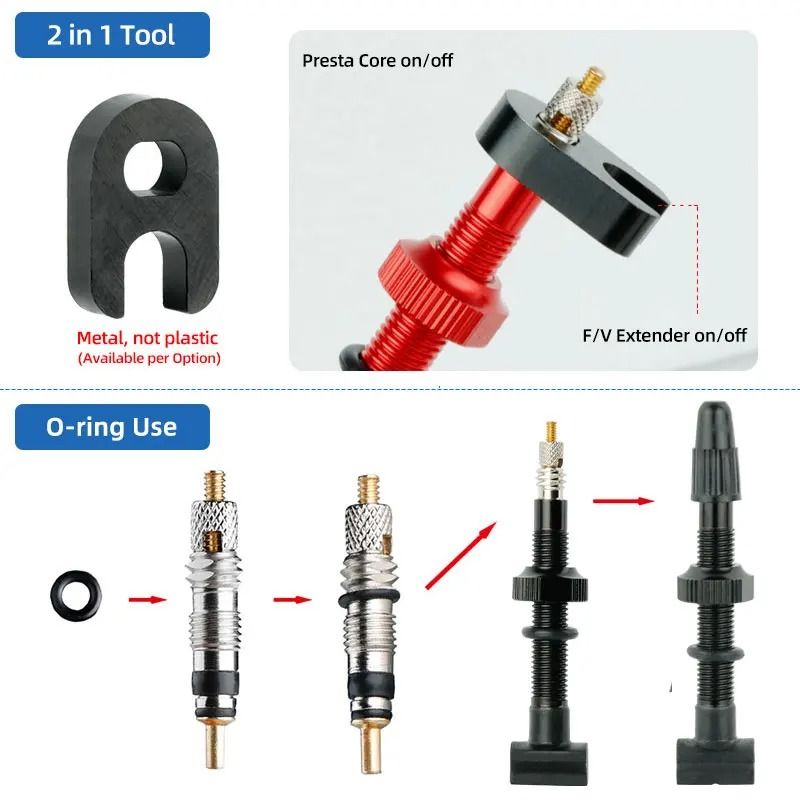 Industrial Grade Presta Valve Core Replacement Service Tool Set 2
