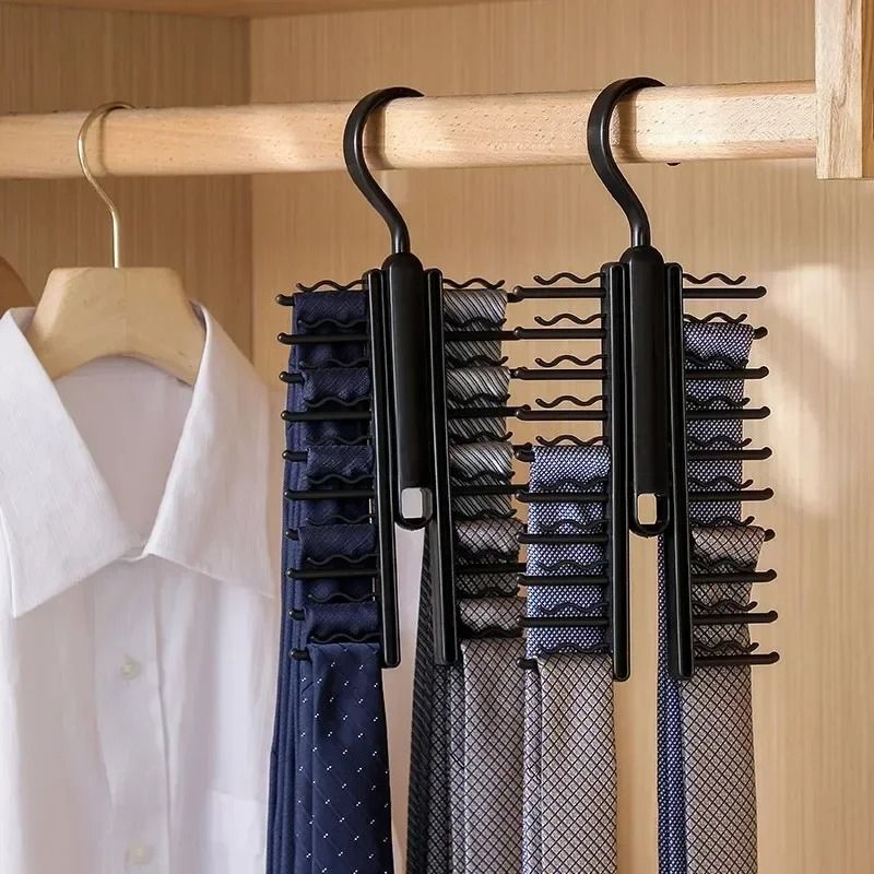 Large Capacity Rotatable Necktie Storage Rack And Wardrobe Organizer 4