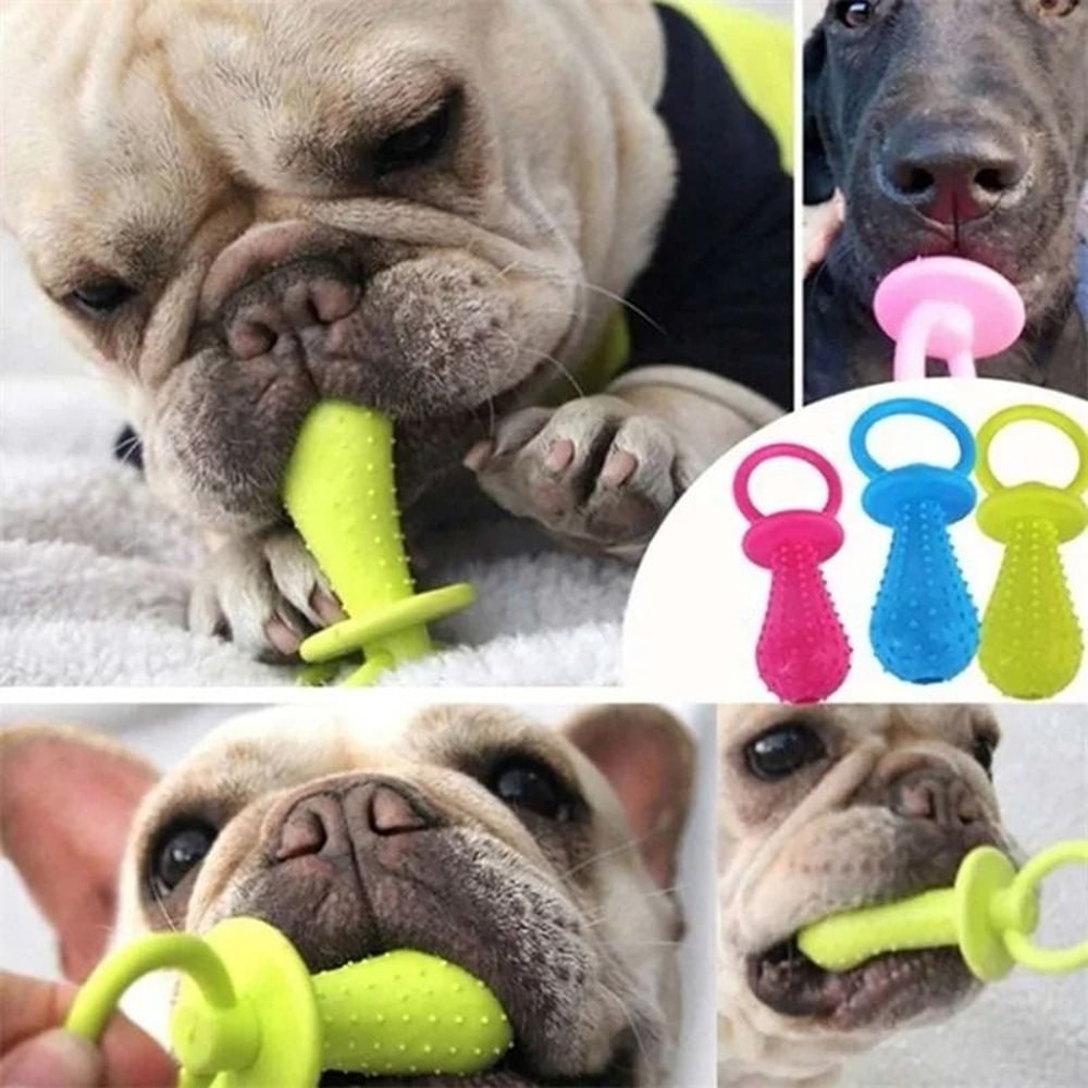 Elastic Rubber Pacifier Pet Toy Interactive Teeth Cleaning Soother 3
