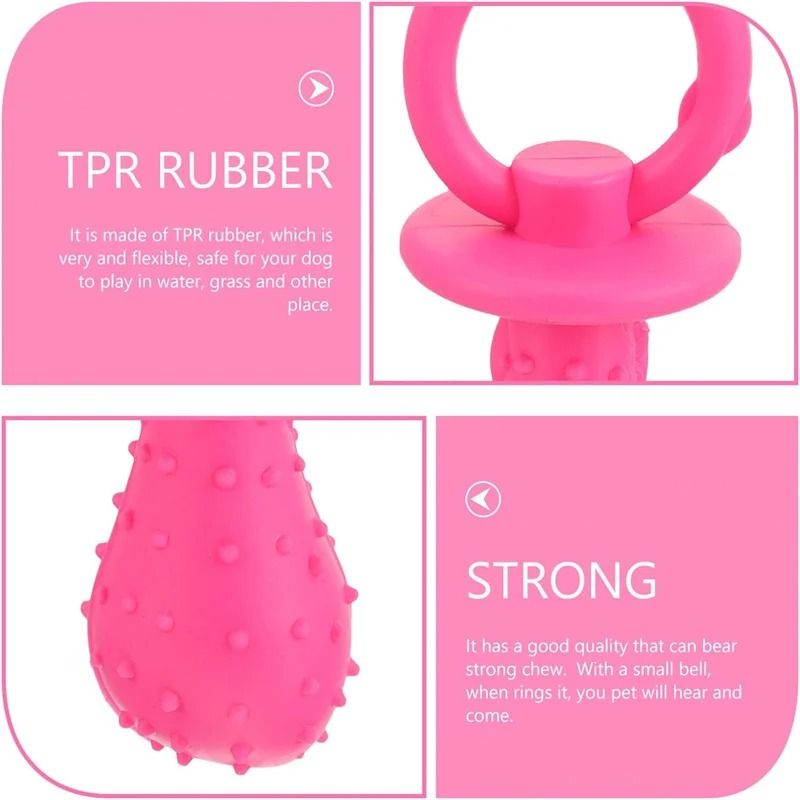 Elastic Rubber Pacifier Pet Toy Interactive Teeth Cleaning Soother 4