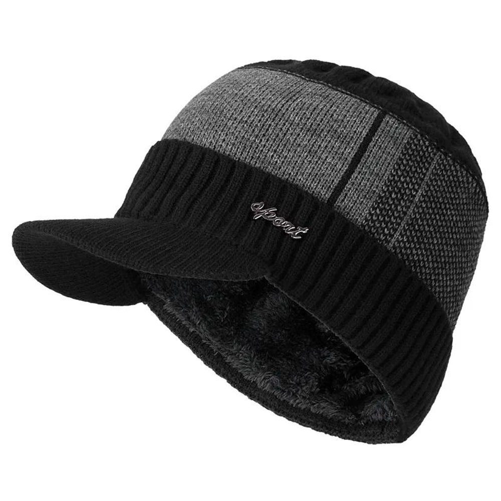 Premium Unisex Warm Winter Hat With Brim Fur Lining 7