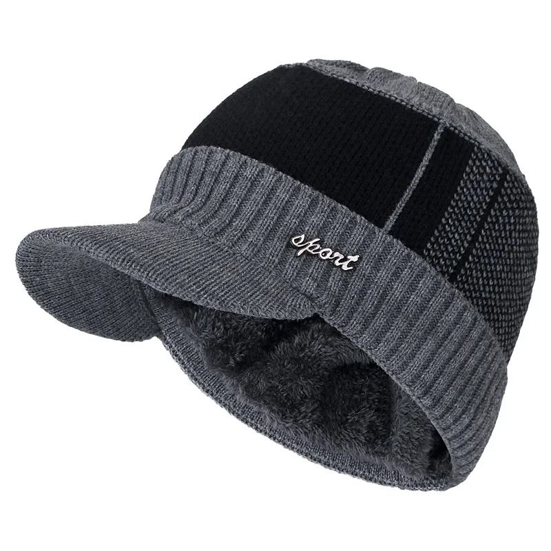 Premium Unisex Warm Winter Hat With Brim Fur Lining 10
