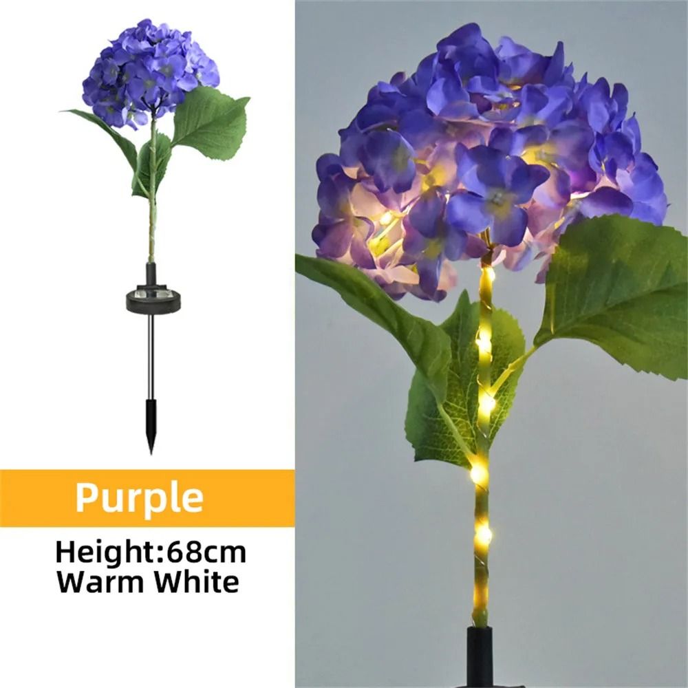 Solar Outdoor Hydrangea Garden Stake Lights 6