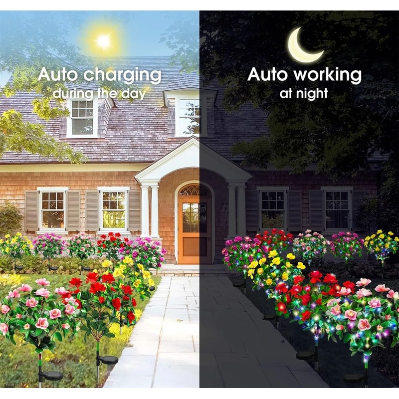 New LED Waterproof Solar Azalea Flower Lights 2