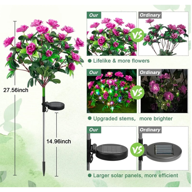 New LED Waterproof Solar Azalea Flower Lights 5