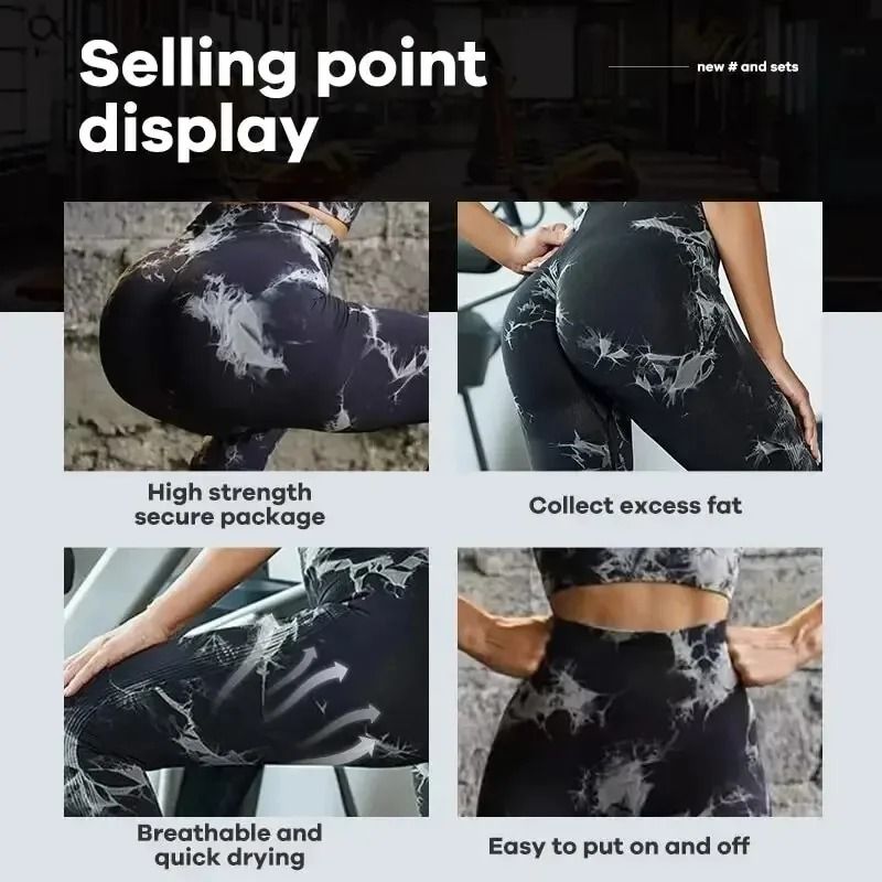 Womens Seamless TieDye Yoga Leggings 4