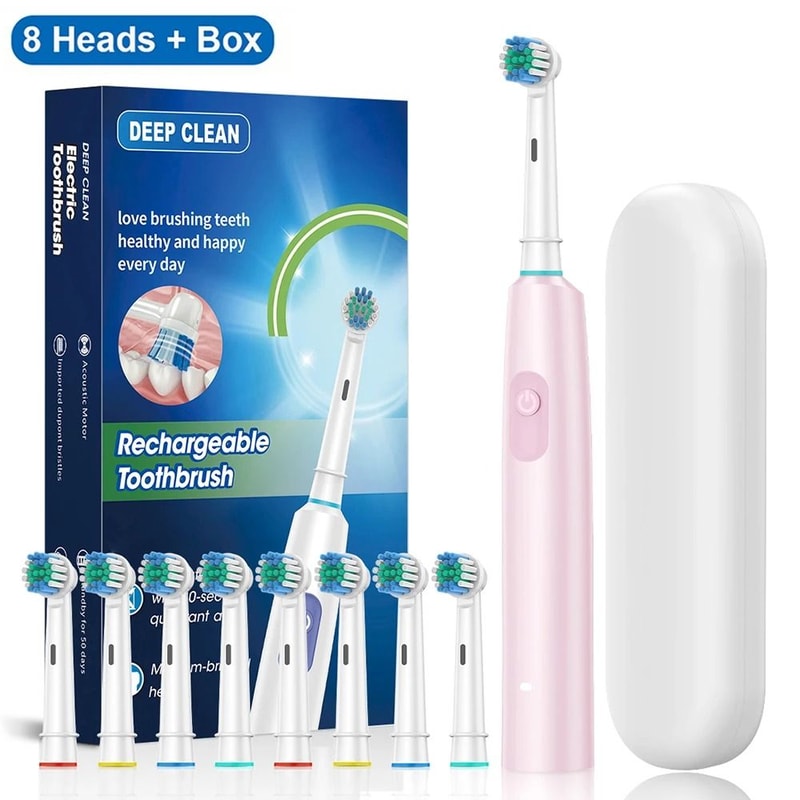 Electric Rotary Rechargeable Toothbrush For Adults 11