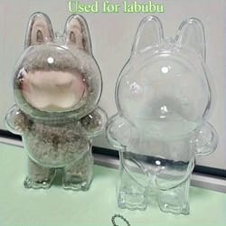 transparent protective storage cover for labubu monster doll