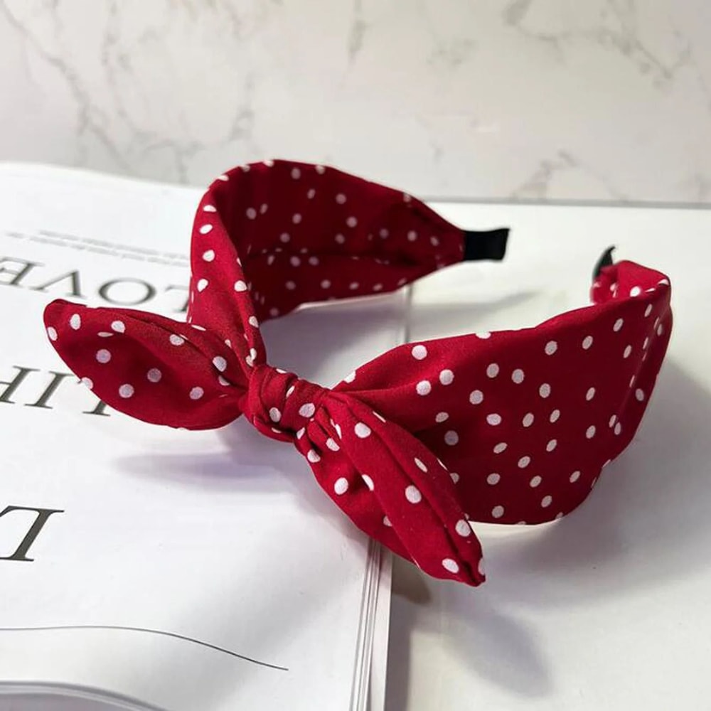 3pcs Vintage Polka Dot Headband Set 4