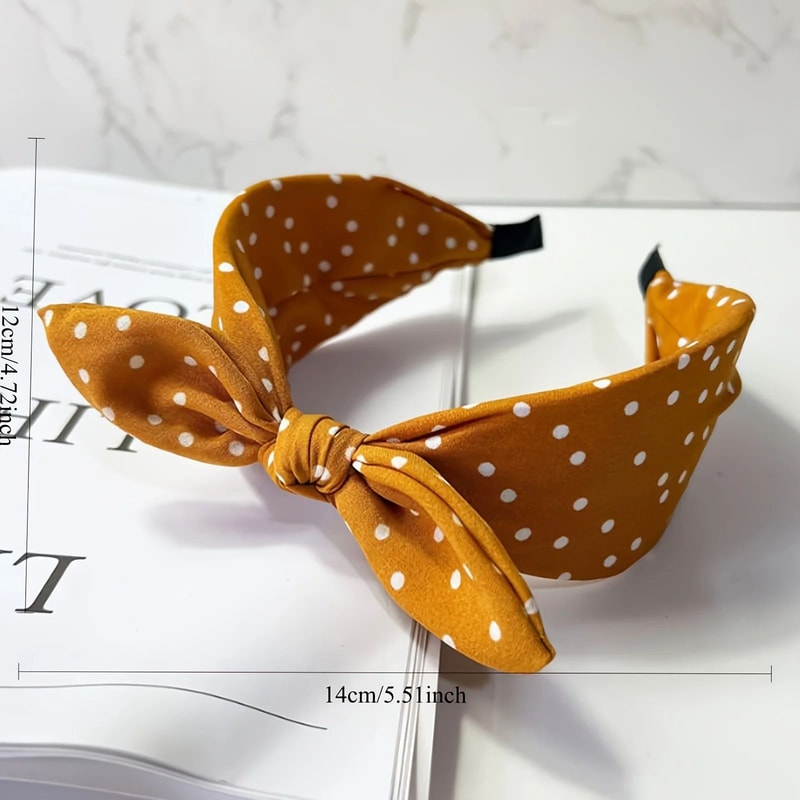 3pcs Vintage Polka Dot Headband Set 5