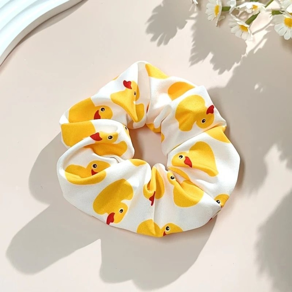 3pcs Fun Cartoon Duck Pattern Scrunchie Set 3