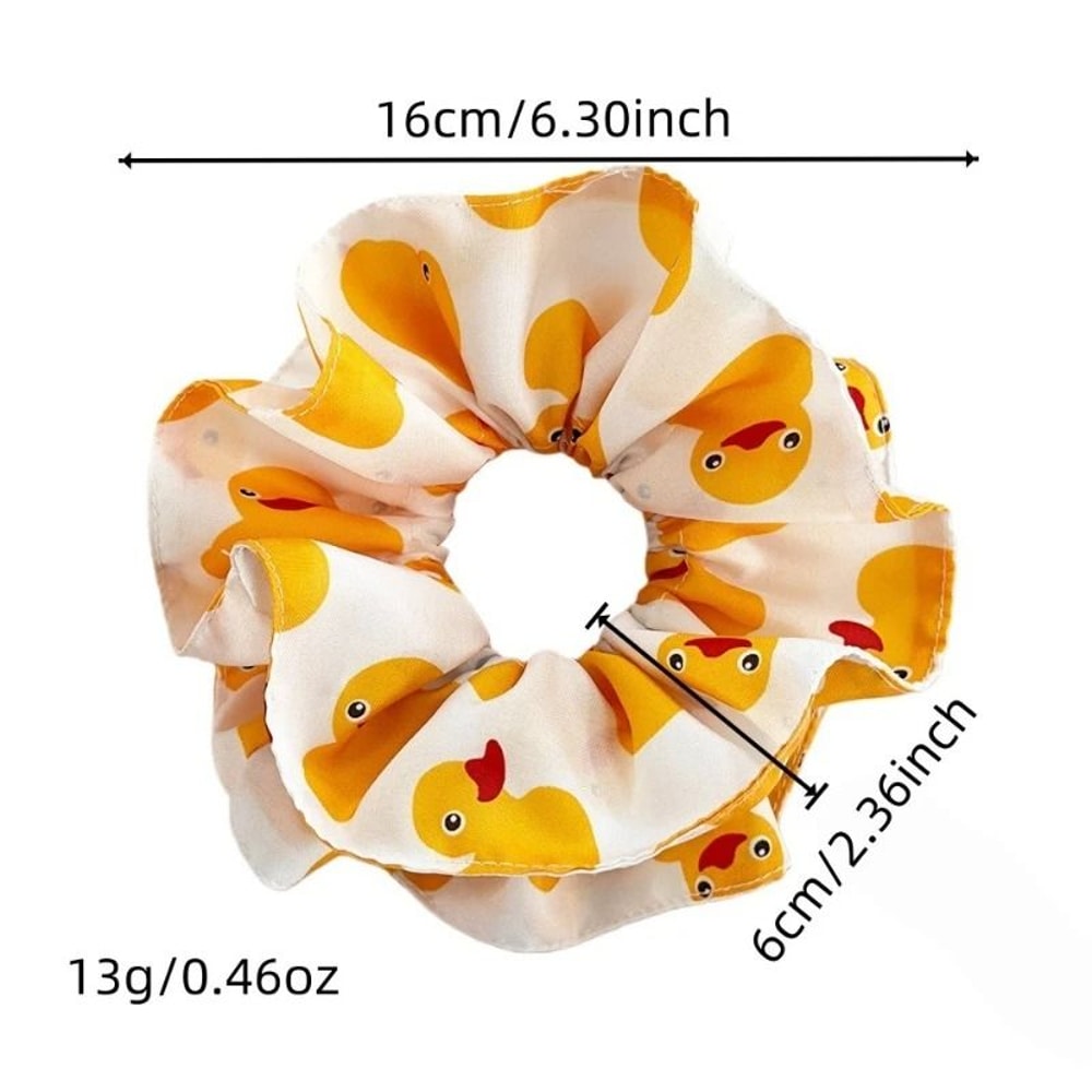 3pcs Fun Cartoon Duck Pattern Scrunchie Set 5