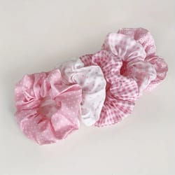 10pcs polka dot & floral fabric scrunchie set