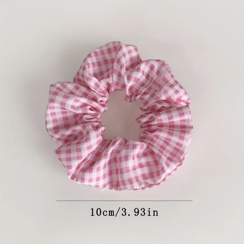 10pcs Polka Dot Floral Fabric Scrunchie Set 4