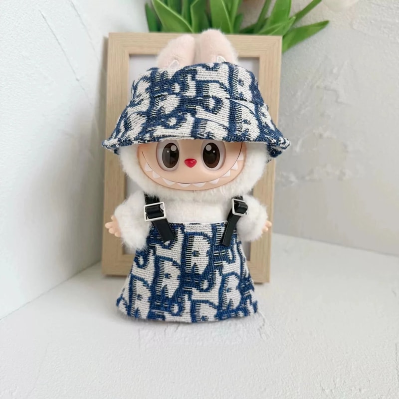 Fashion Outfit Set For Labubu 17cm Mini Plush Doll 9