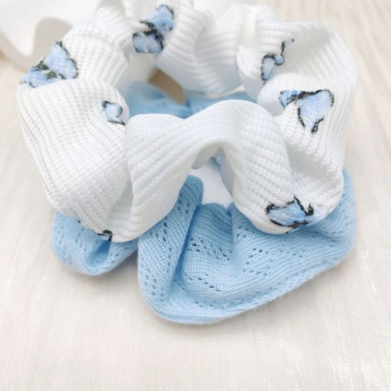 2pcs Butterfly Print Hair Ties Elastic Headbands 3