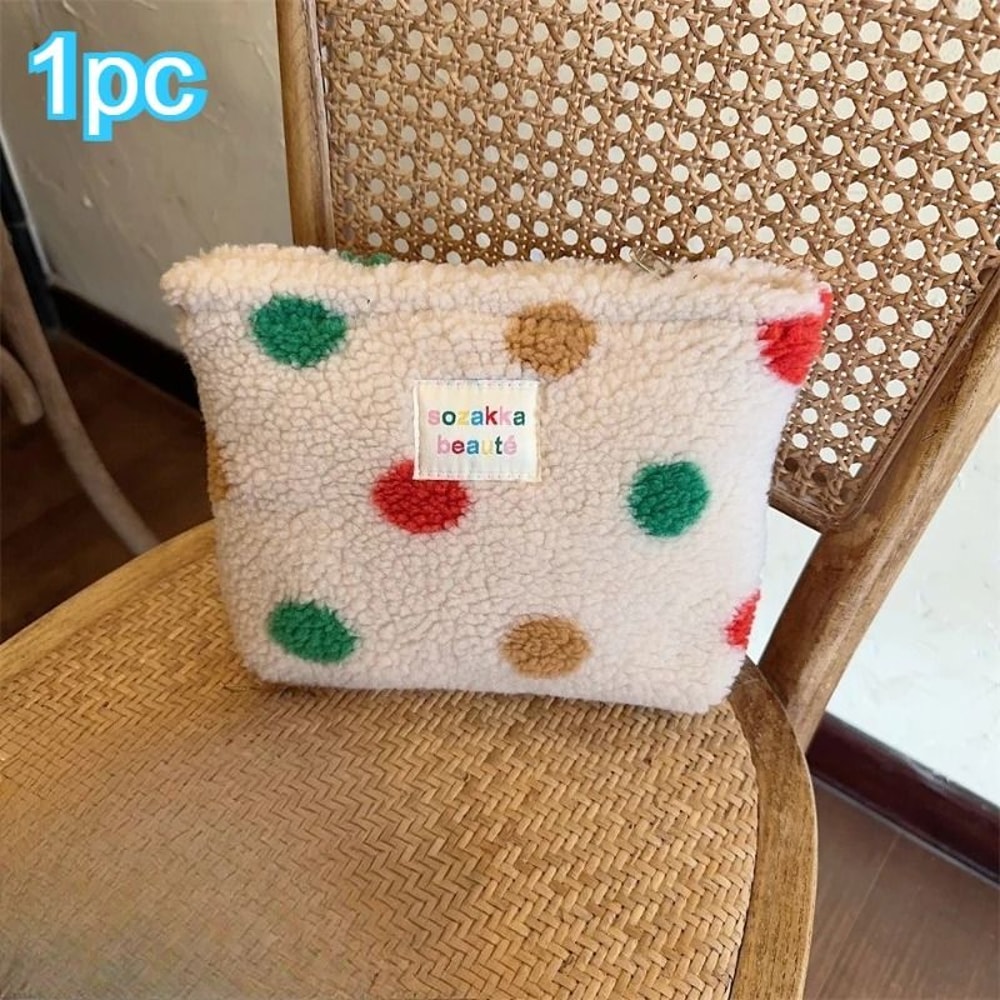 Plush Fur Large Capacity Makeup Bag 8