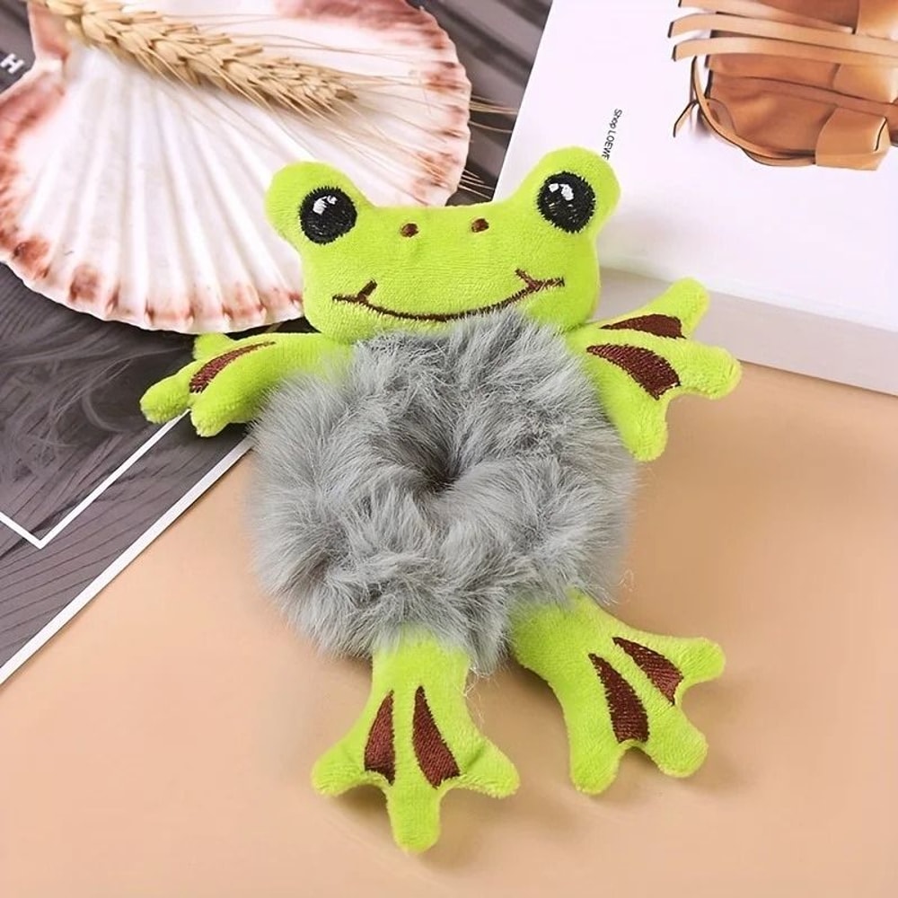 Funny Frog Plush Elastic Hair Scrunchie 1