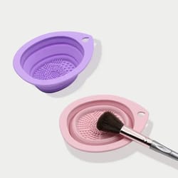 folding silicone makeup brush cleaning bowl