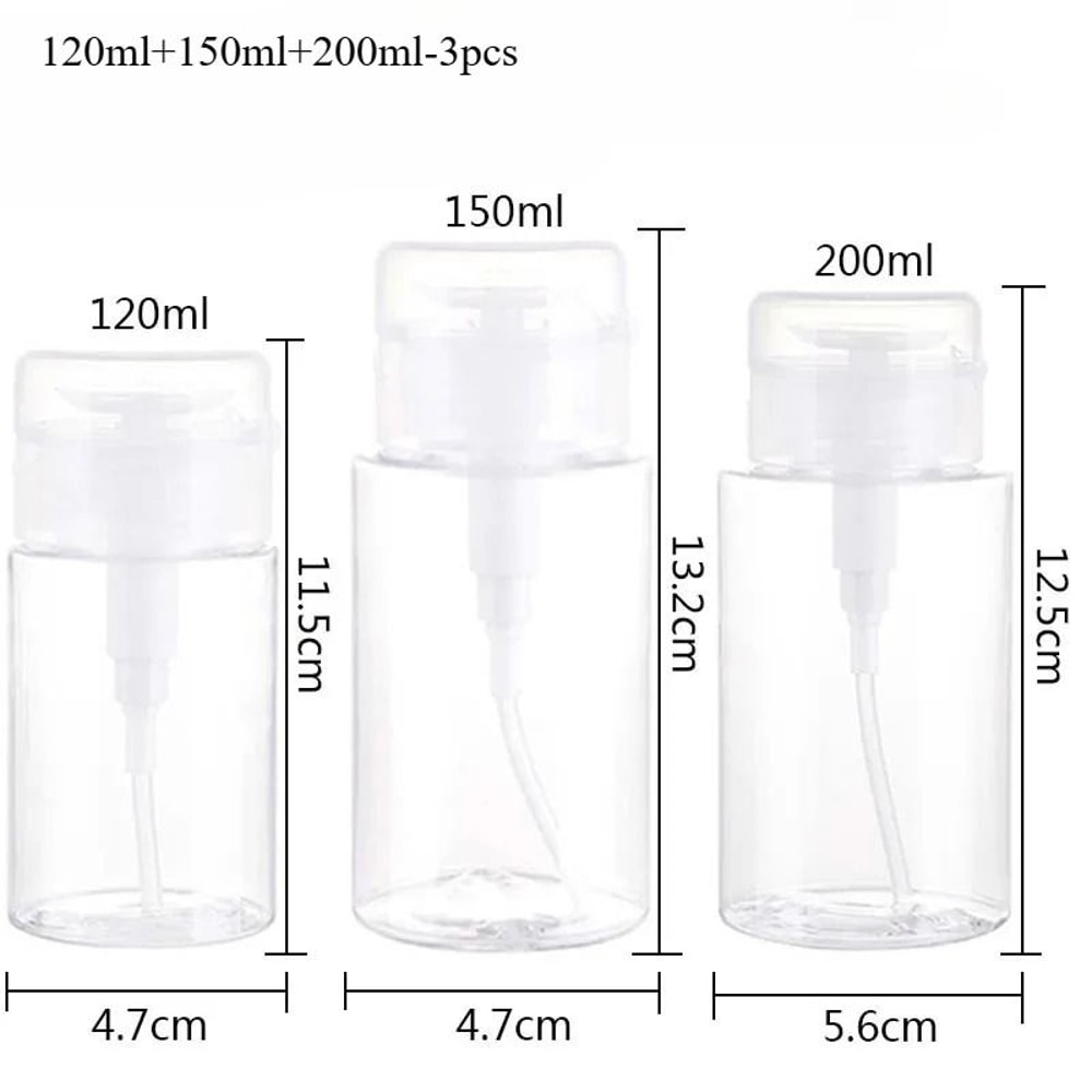 Refillable Press Pump Dispenser Bottle Set 6