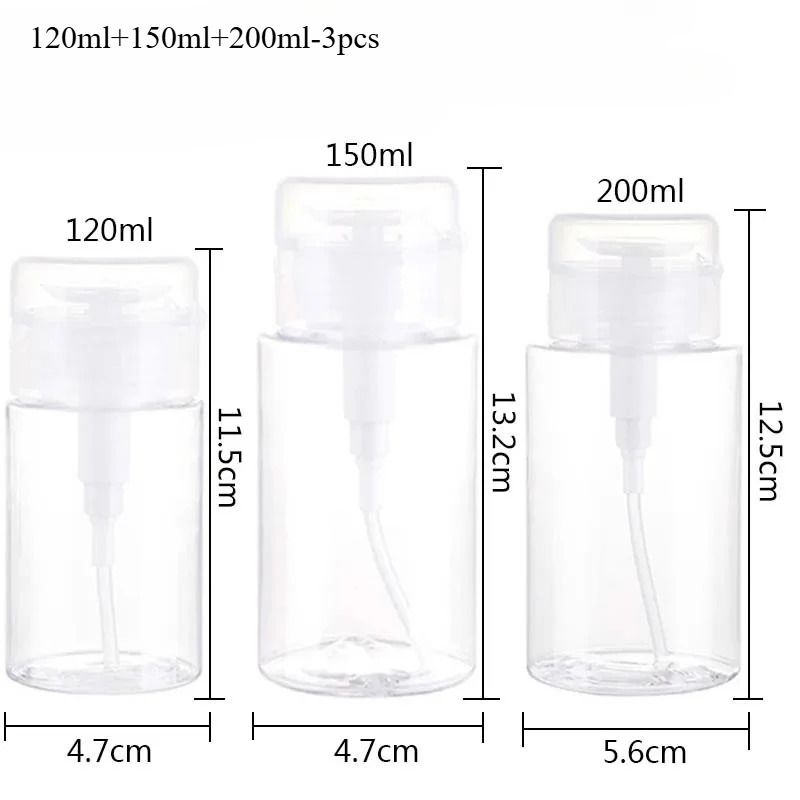 Refillable Press Pump Dispenser Bottle Set 6