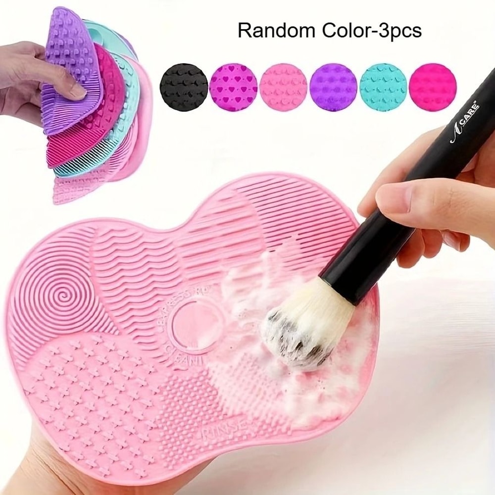 3pcs Silicone AppleShaped Makeup Brush Cleaner Pad 6