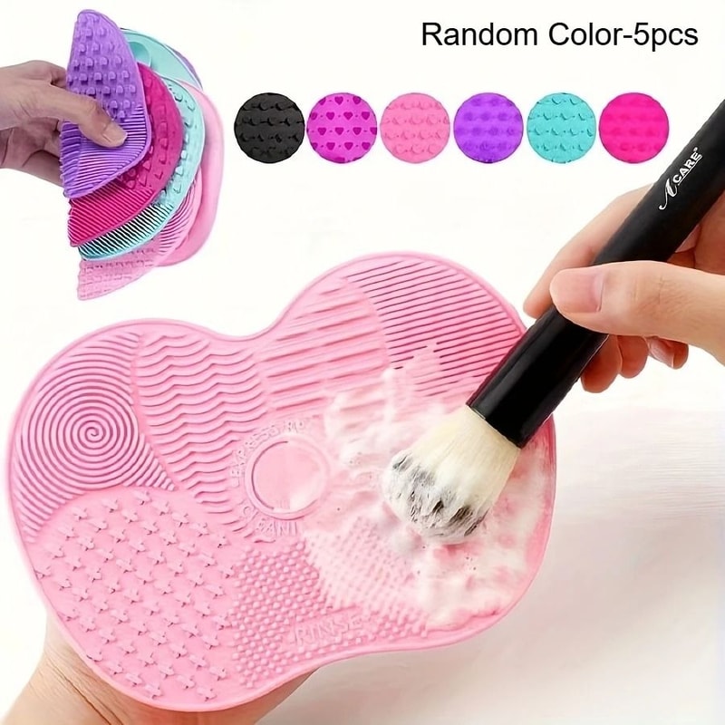 5pcs Silicone AppleShaped Makeup Brush Cleaner Pad 6