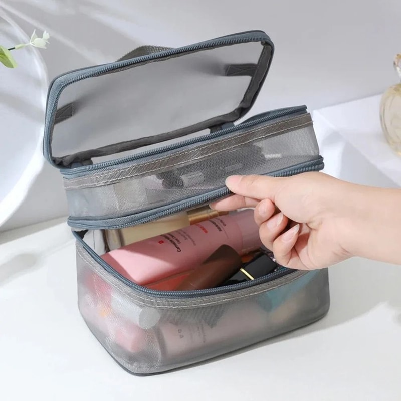 Nylon Double Layer Mesh Cosmetic Bag 2