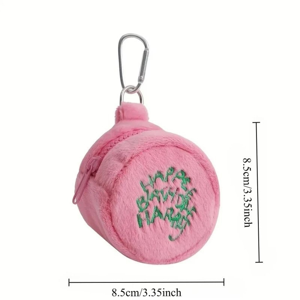 Pink Mini Plush Coin Earphone Purse 6