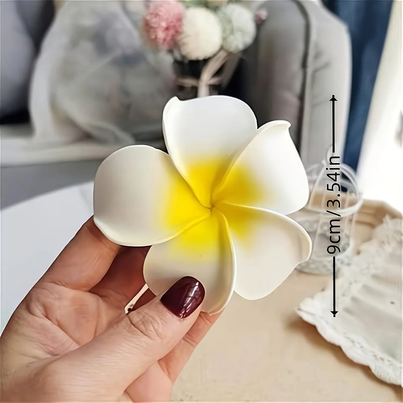 Bohemian Plumeria Floral Hair Clips 3