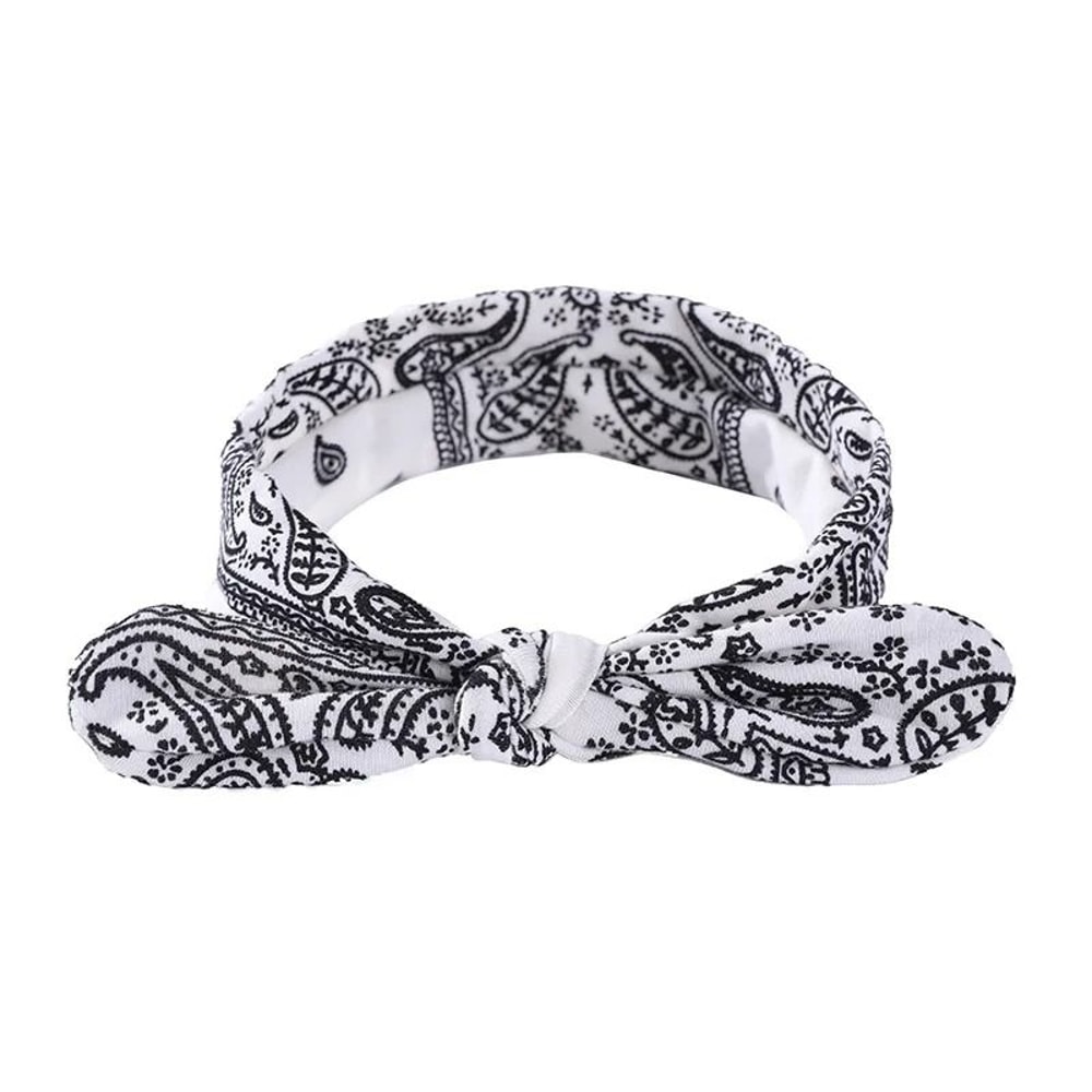 Printed Rabbit Ears Elastic Crossband Headband 9