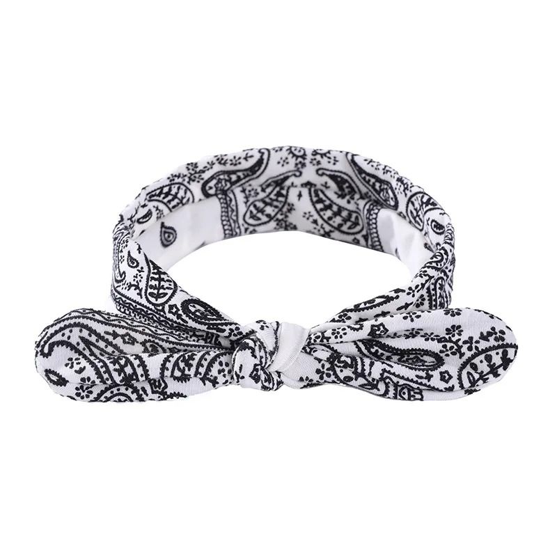Printed Rabbit Ears Elastic Crossband Headband 9