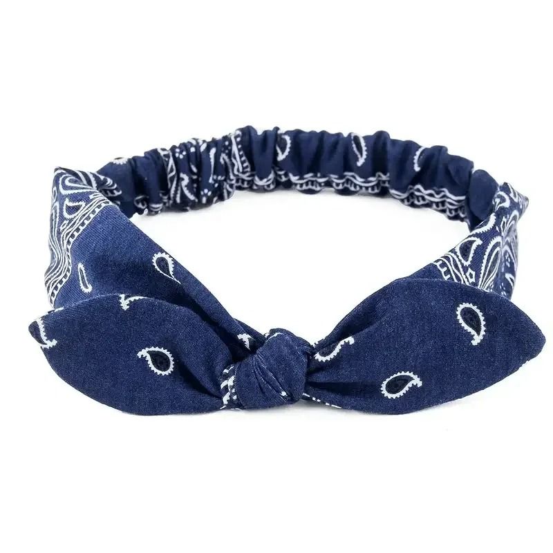Printed Rabbit Ears Elastic Crossband Headband 8