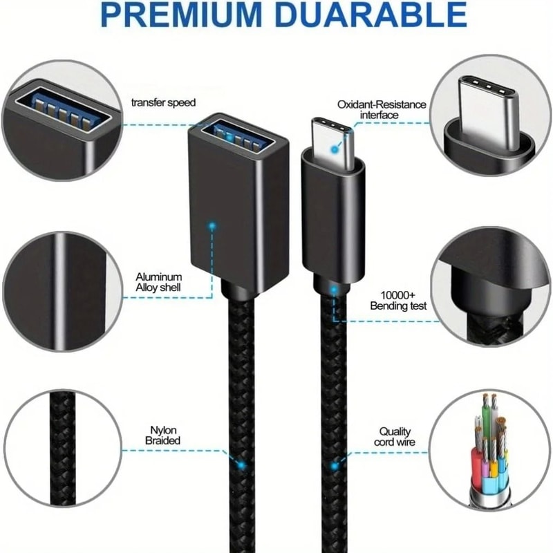 OTG TypeC Cable Adapter Connector 3