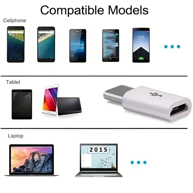 5 Pcs Micro USB Female To TypeC Male Adapter Set 1