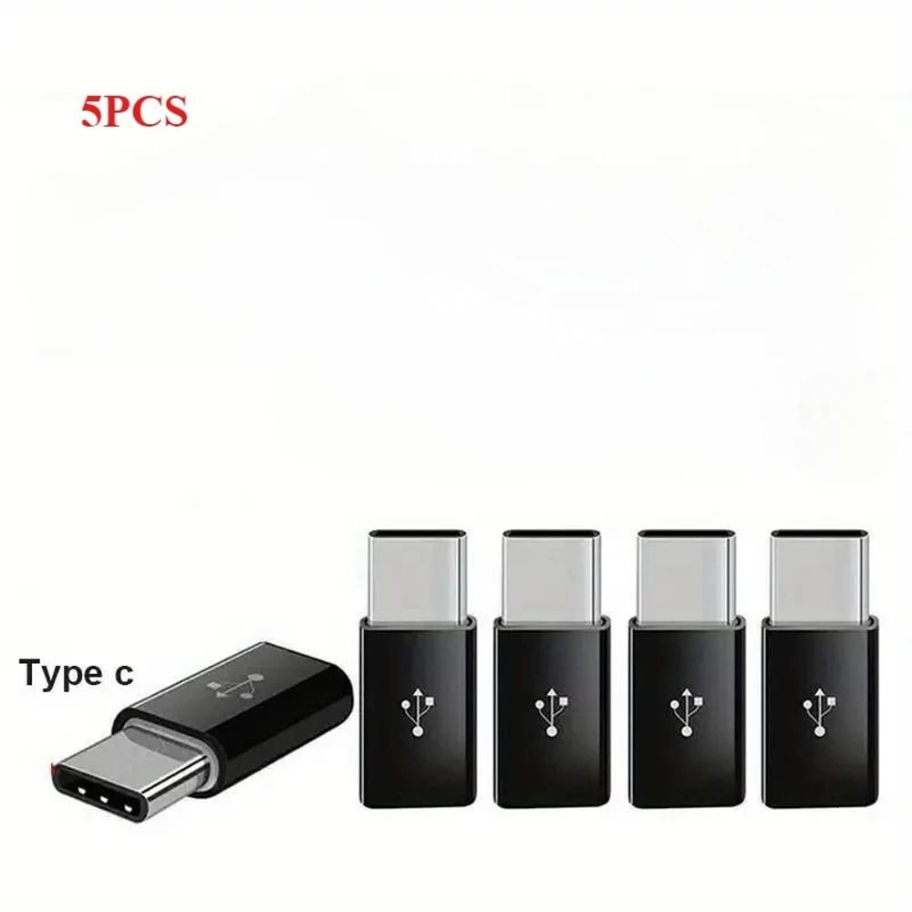 5 Pcs Micro USB Female To TypeC Male Adapter Set 7