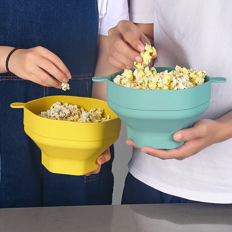 Silicone Microwave Foldable Popcorn Maker Bucket 1