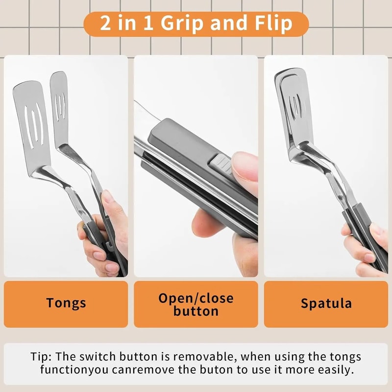 Stainless Steel MultiFunctional Spatula Tongs 1