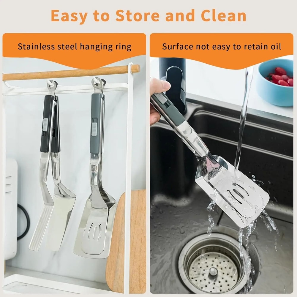 Stainless Steel MultiFunctional Spatula Tongs 4
