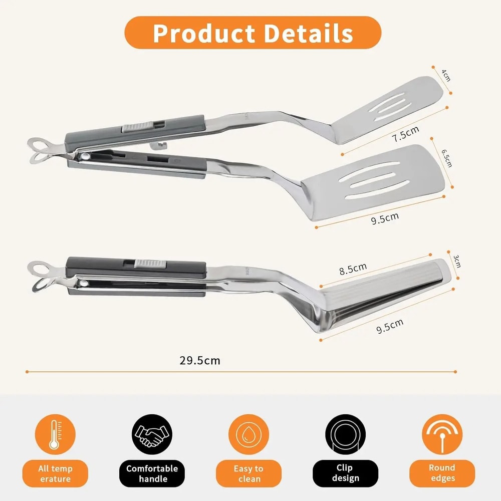 Stainless Steel MultiFunctional Spatula Tongs 5