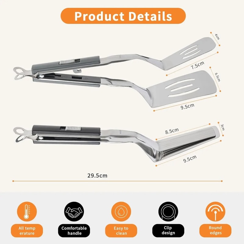 Stainless Steel MultiFunctional Spatula Tongs 5